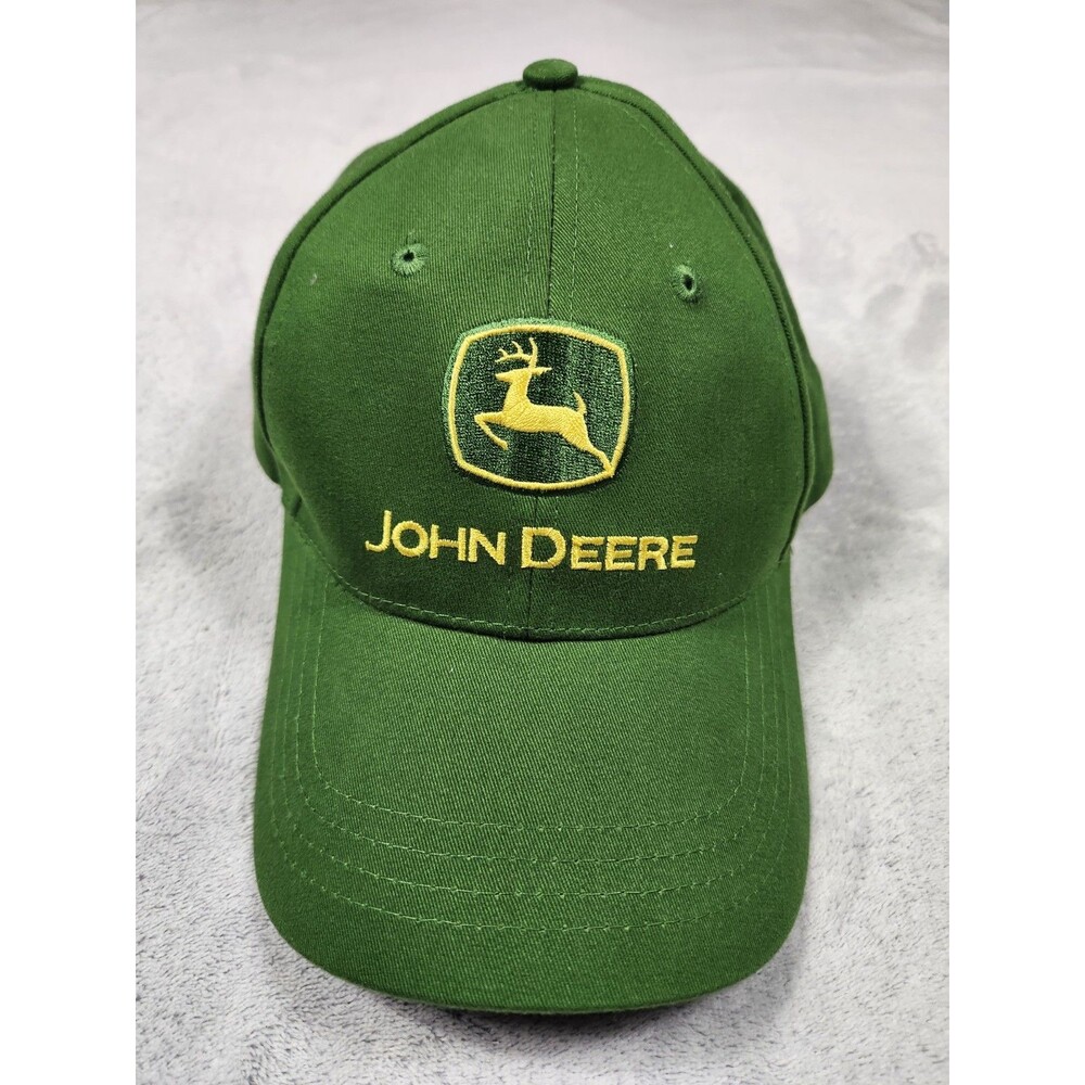 John Deere Hat Cap Nothing Runs Like A Deere Green Adjustable Farm Tractor OSFA